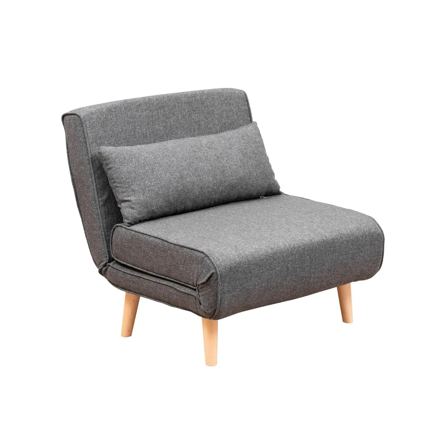 Fotel rozkładany FOLDE Single regulacja oparcia 14 poziomów- ciemnoszara