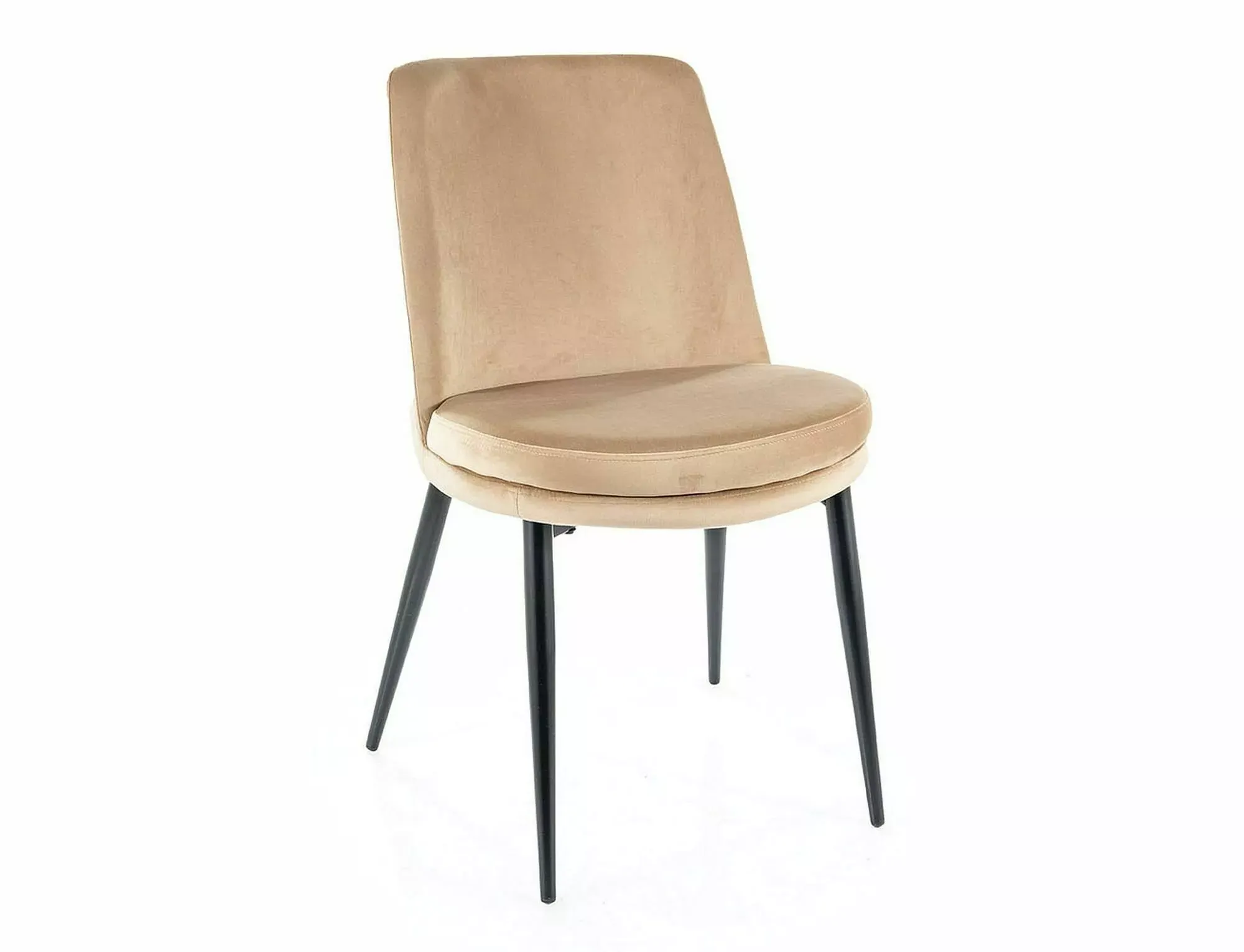 Krzesło tapicerowane KAYLA VELVET Bluvel 28 beżowe czarne nogi
