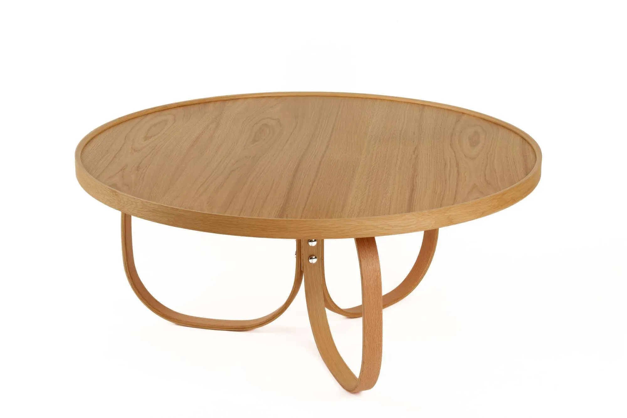 Stolik kawowy drewniany okrągły JUPITER Fi 100 dąb naturalny