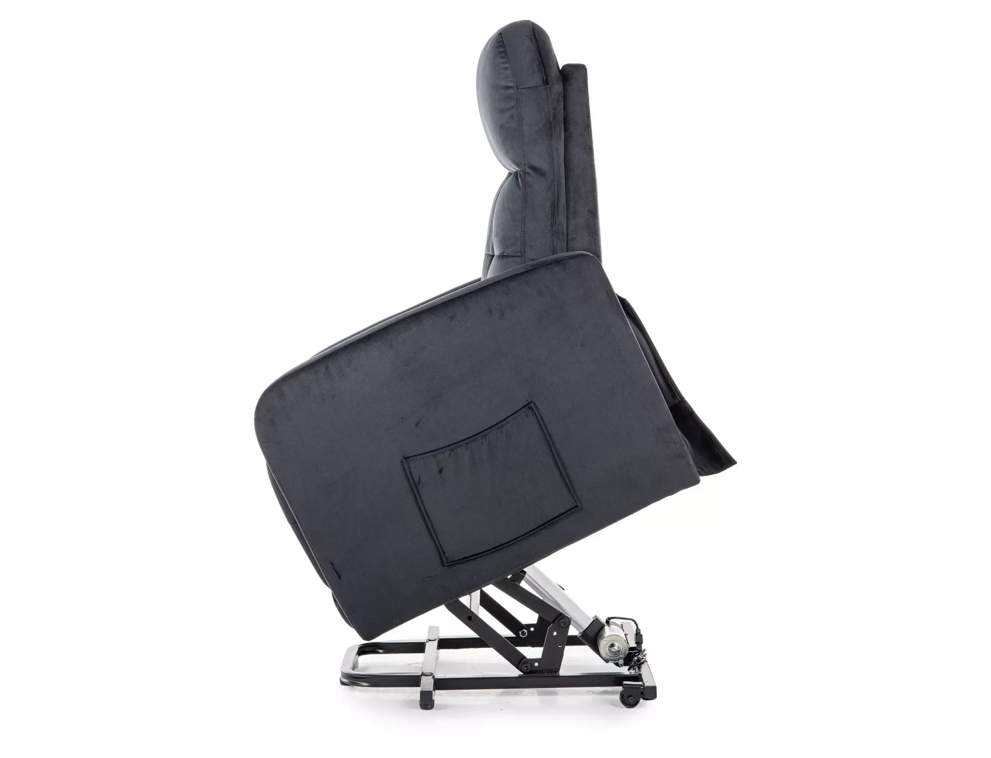 Fotel elektryczny rozkładany OTUS II VELVET funkcja pionizacji czarny - OTUSIIVC