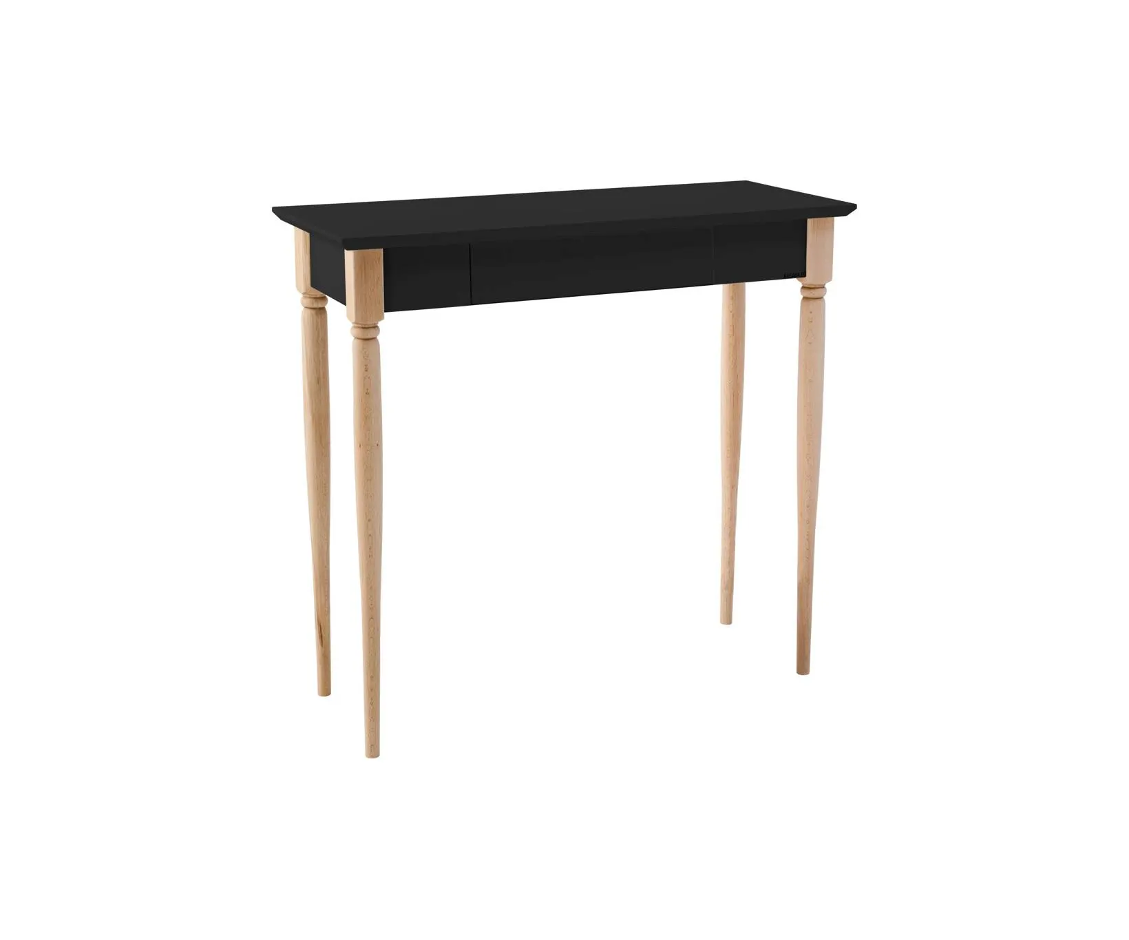 Biurko z szufladą MAMO 65x40 czarny blat/drewniane nogi