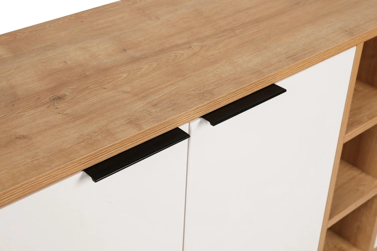 Komoda 3-drzwiowa z wnęką CLARA 142x36 cm dąb naturalny biały - ASI_855DTE4210