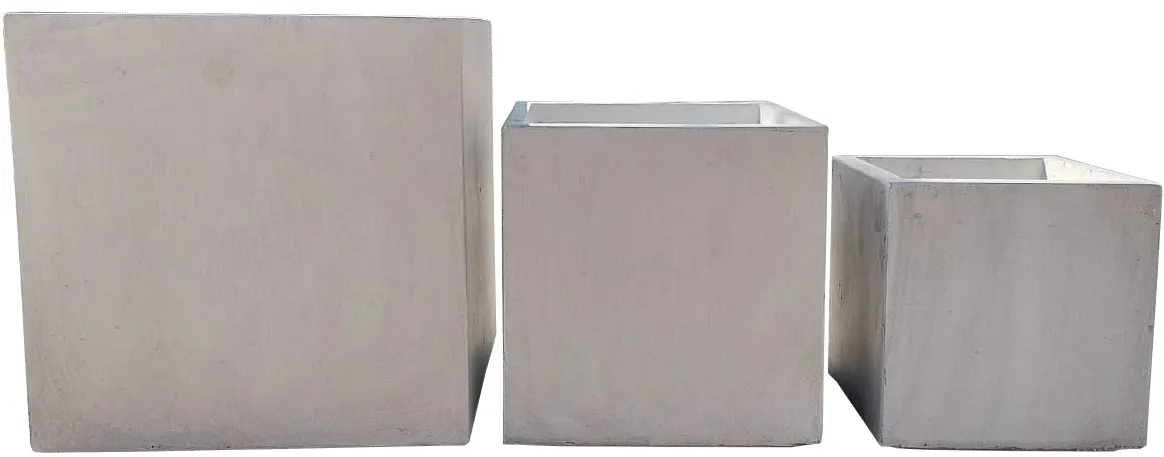 Donice zewnętrzne GAP115 - Zestaw 3 sztuk - beton beżowy Ceramika, Słoik, Wazon