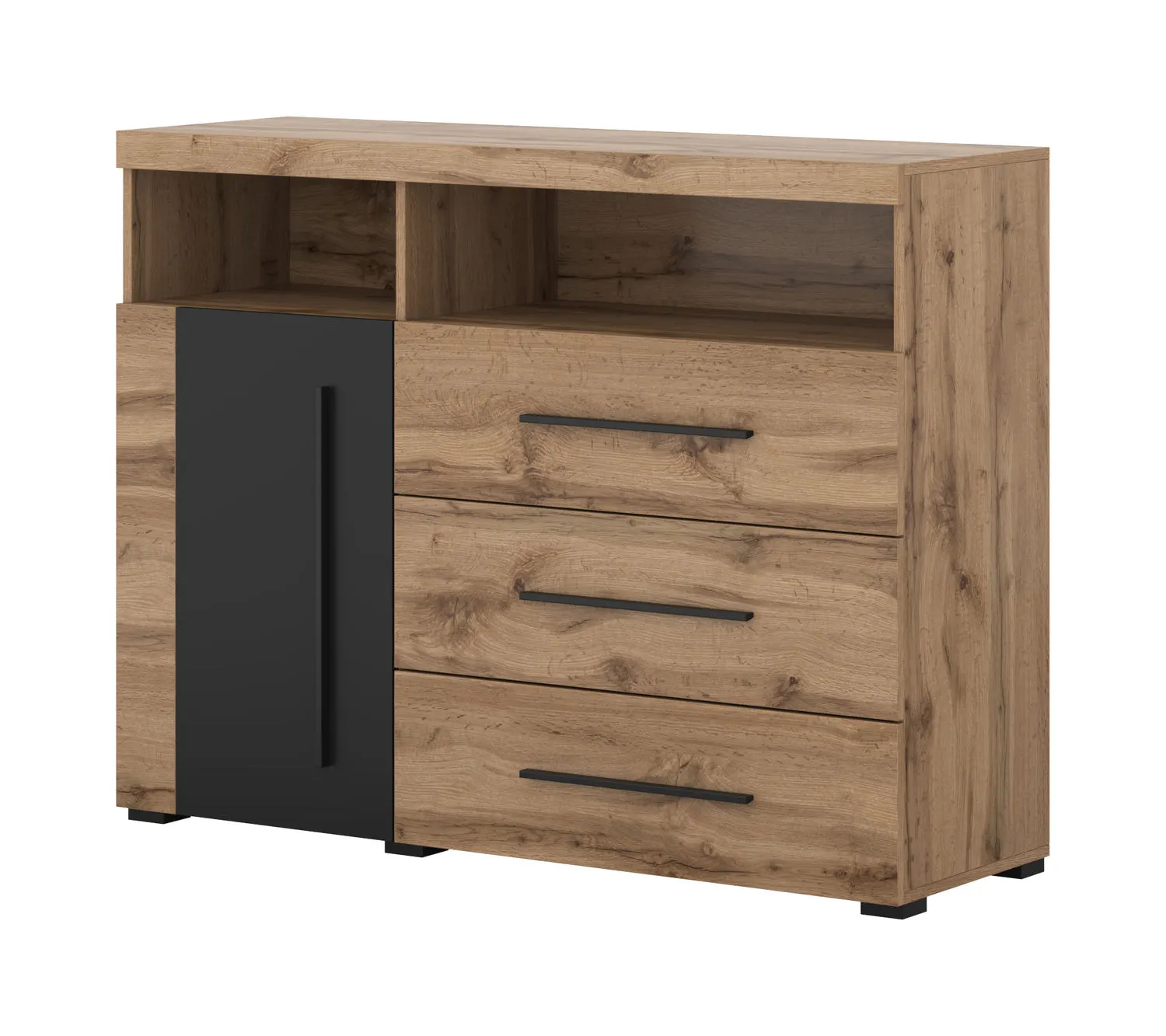 Komoda 1-drzwiowa z szufladami ROGER 1D3S dąb wotan Meble, Gabinet, Szuflada, kredens, Skrzynka pocztowa