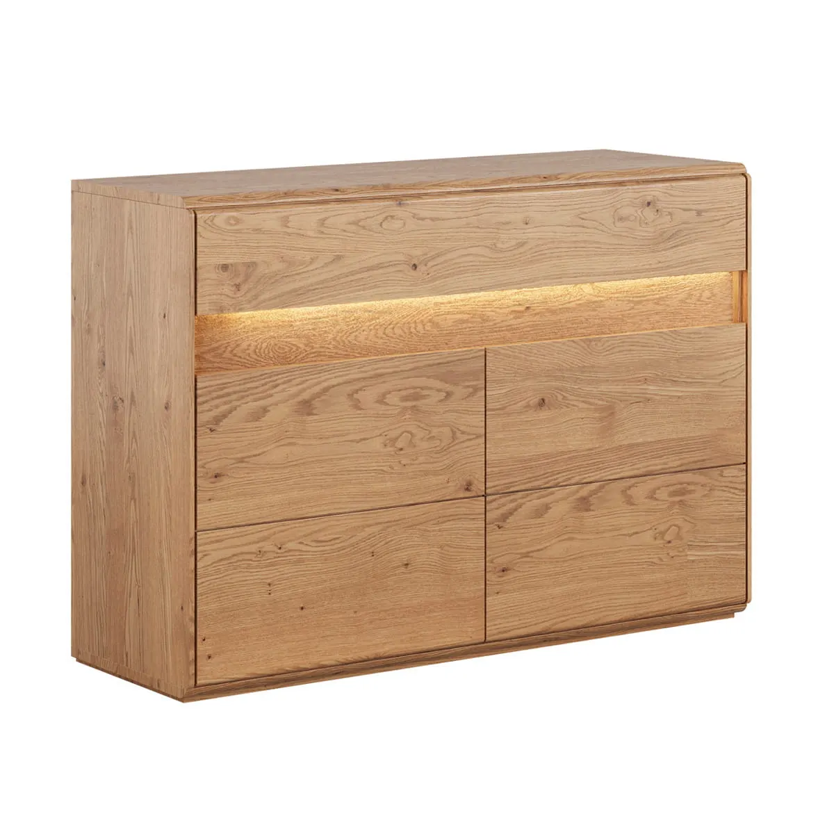 Komoda drewniana DIVISIONE oświetlenie led 123 cm dąb olejowany Komoda drewniana DIVISIONE oświetlenie led 123 cm dąb olejowany