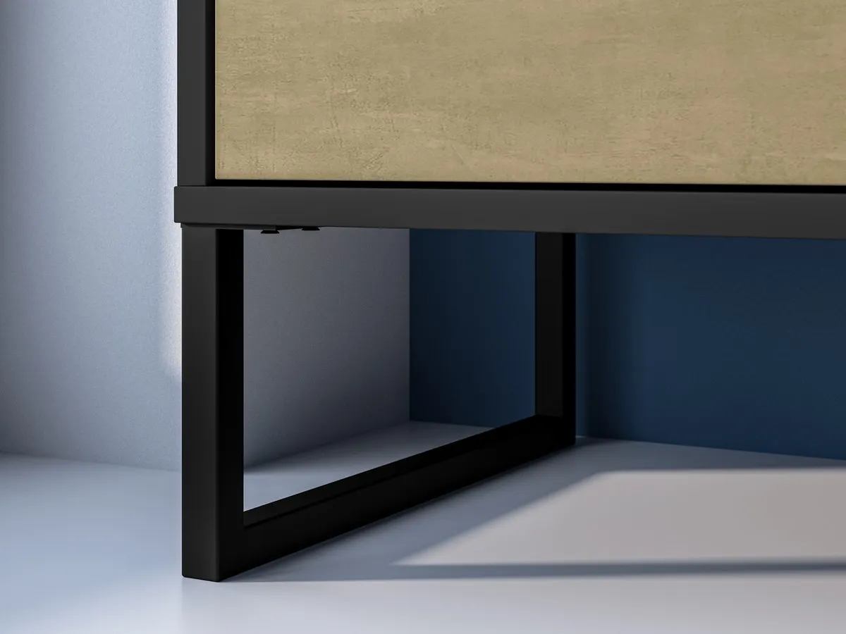 Komoda 1-drzwiowa z 3 szufladami Colt 06 dąb craft złoty, czarny, stal premium - 1COLT06-001