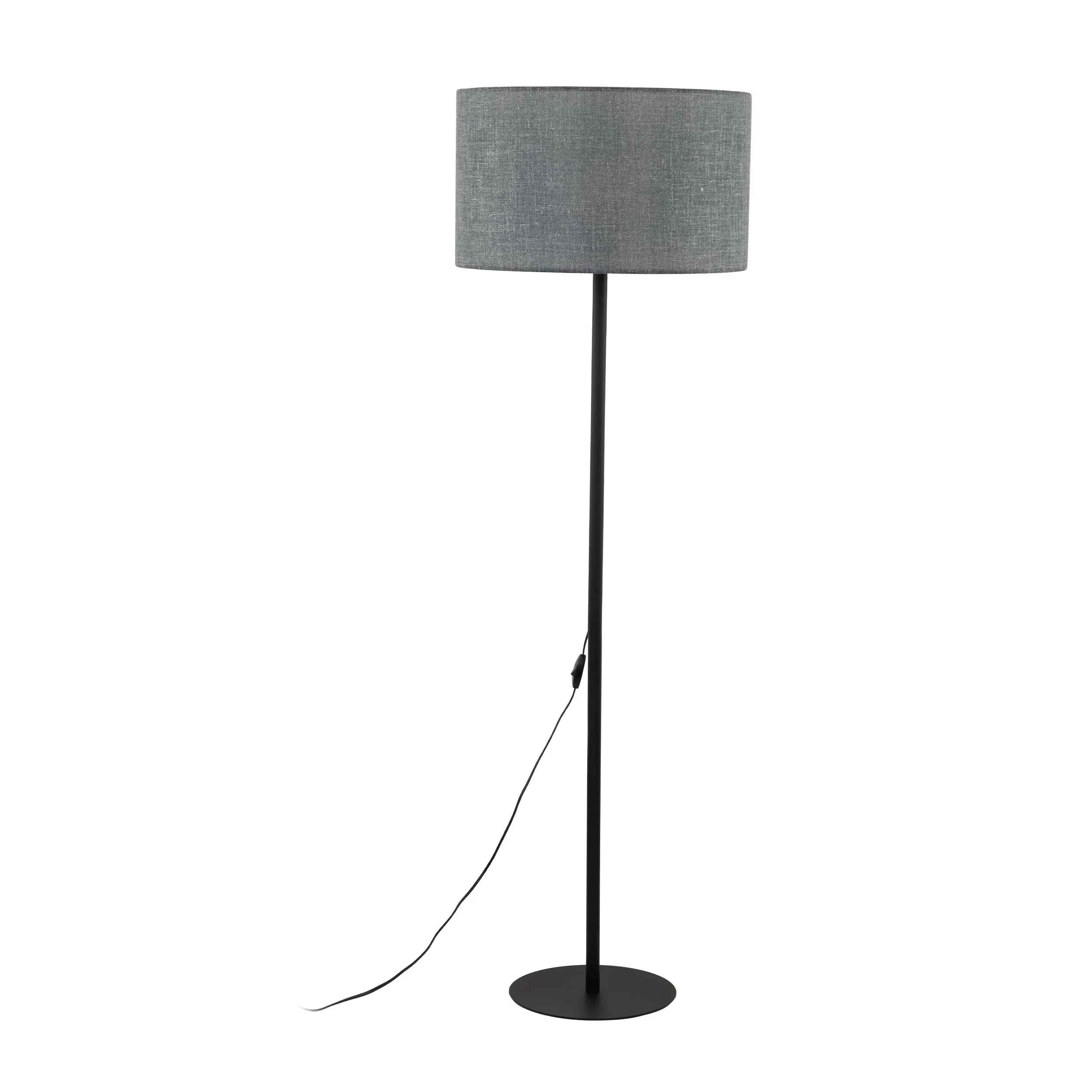 Lampa podłogowa EARTH z szarym okrągłym abażurem 159x50cm