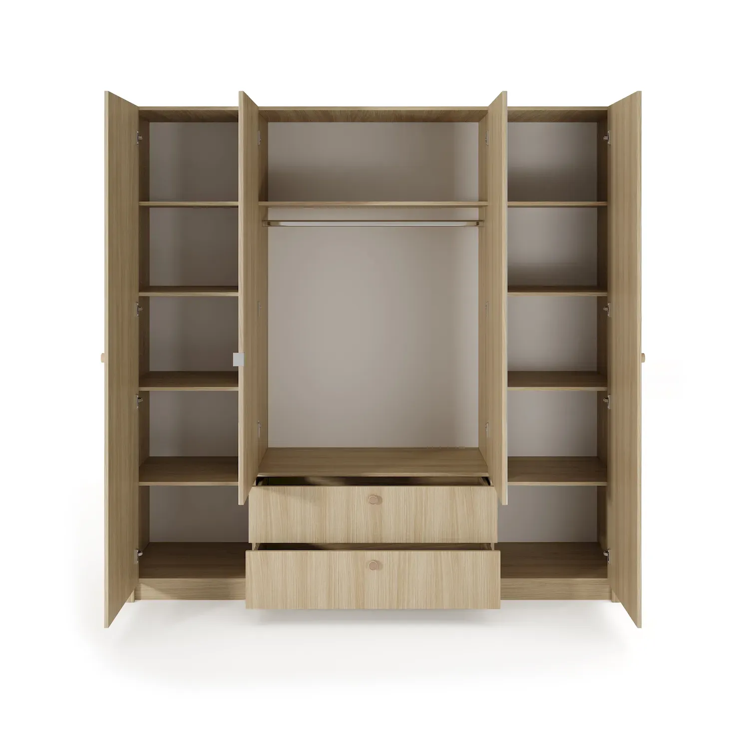 Szafa 4-drzwiowa z 2 szufladami VIKI 213 dąb barista - LA_VIKI_SZAFA_213_4D2S