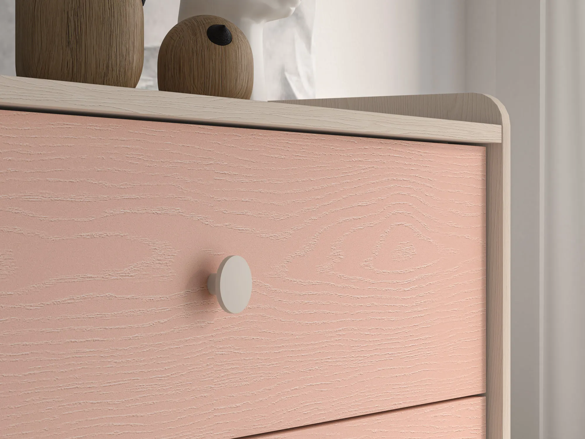 Komoda z 3 szufladami MEVEL 06 piasek pustyni, różowy - 1MEVE06-001