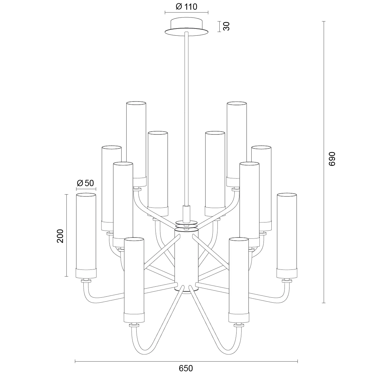 lampa, żyrandol, podwieszany, metalowy, kandelabrowy