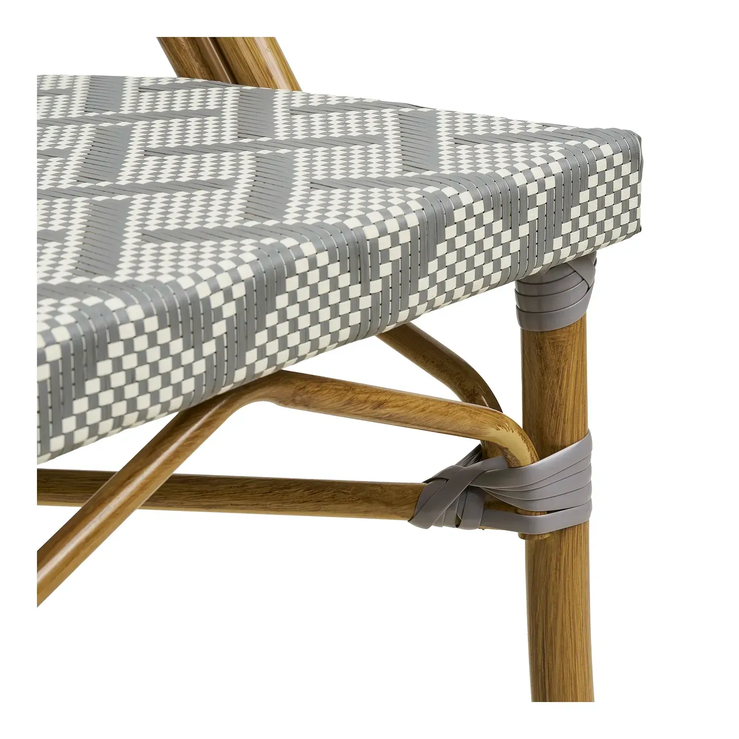 Krzesło ogrodowe aluminiowe LAURIA Textline biały szary - 7001186