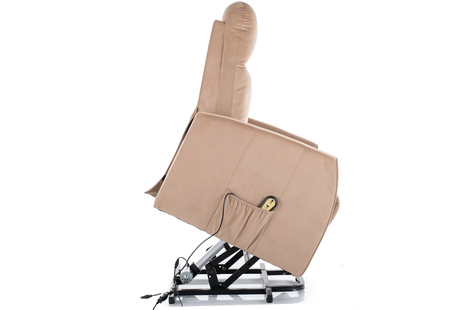 Fotel rozkładany elektrycznie LETO Funkcja pionizacji VELVET beżowy 28 - LETOVBE
