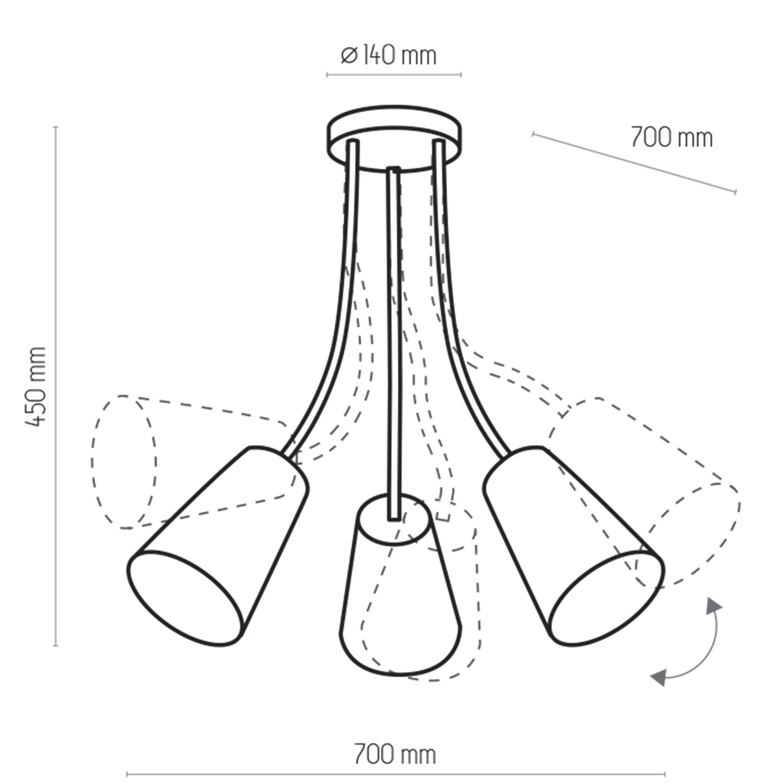 Lampa sufitowa WIRE KIDS wielokolorowa biała różowa fioletowa 70x50cm - TK_1711