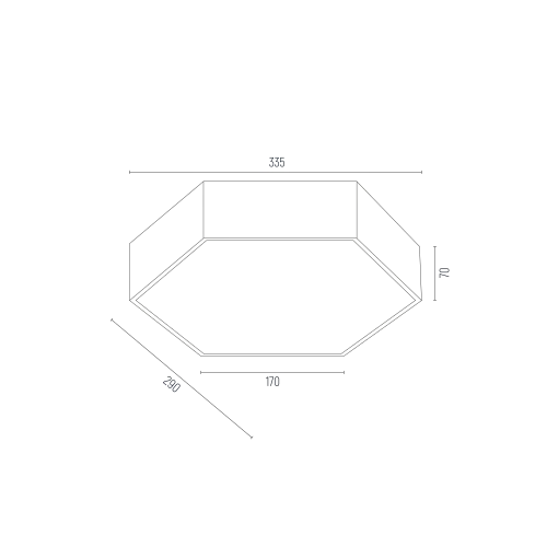 Plafon ARIZONA LED metalowy biały hexagon 33x29cm - 3827