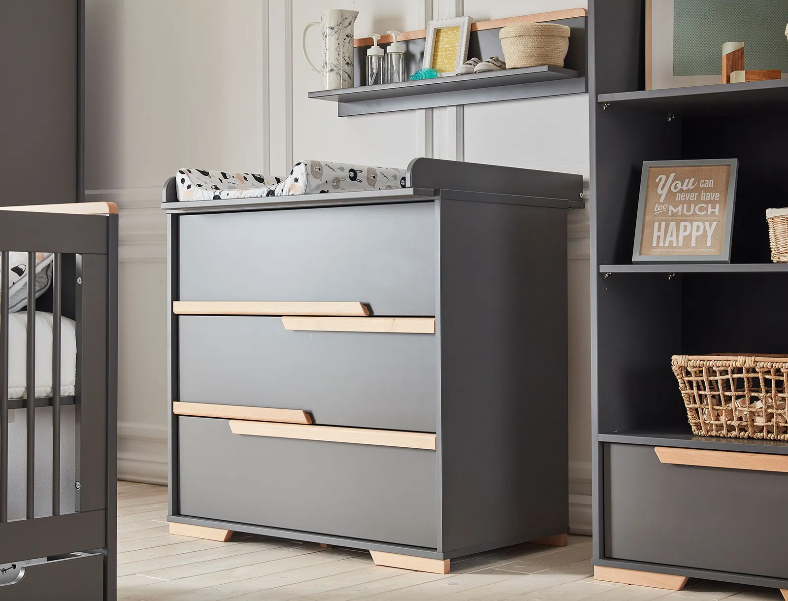 Regał z szufladą SNAP 70x195 ciemnoszary - PIN_023-070-162