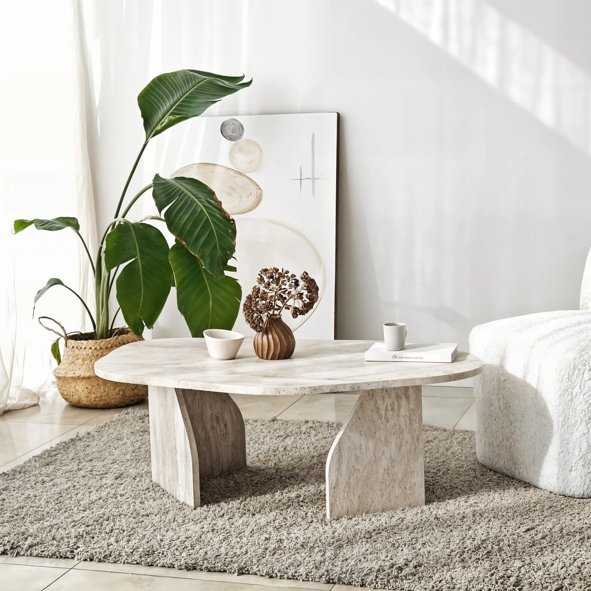 Stolik kawowy ROCK 60x100 trawertynowy - ASI_552NOS2572