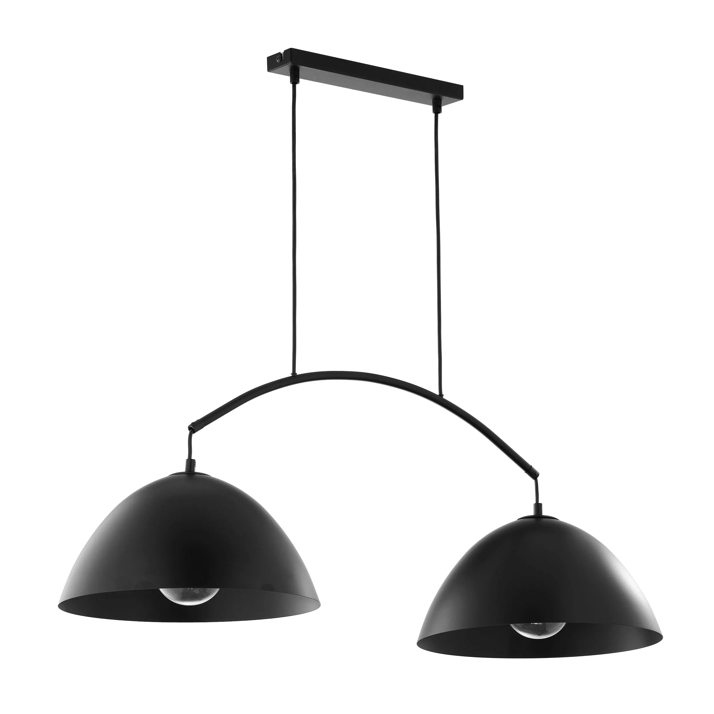 Lampa wisząca FARO czarna na metalowej listwie podwójna 130x92x33cm