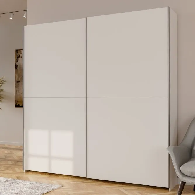 Szafa 2-drzwiowa HOME NOOK 2 drążki i półkI drzwi przesuwne 200cm biała - HMNS32231-120