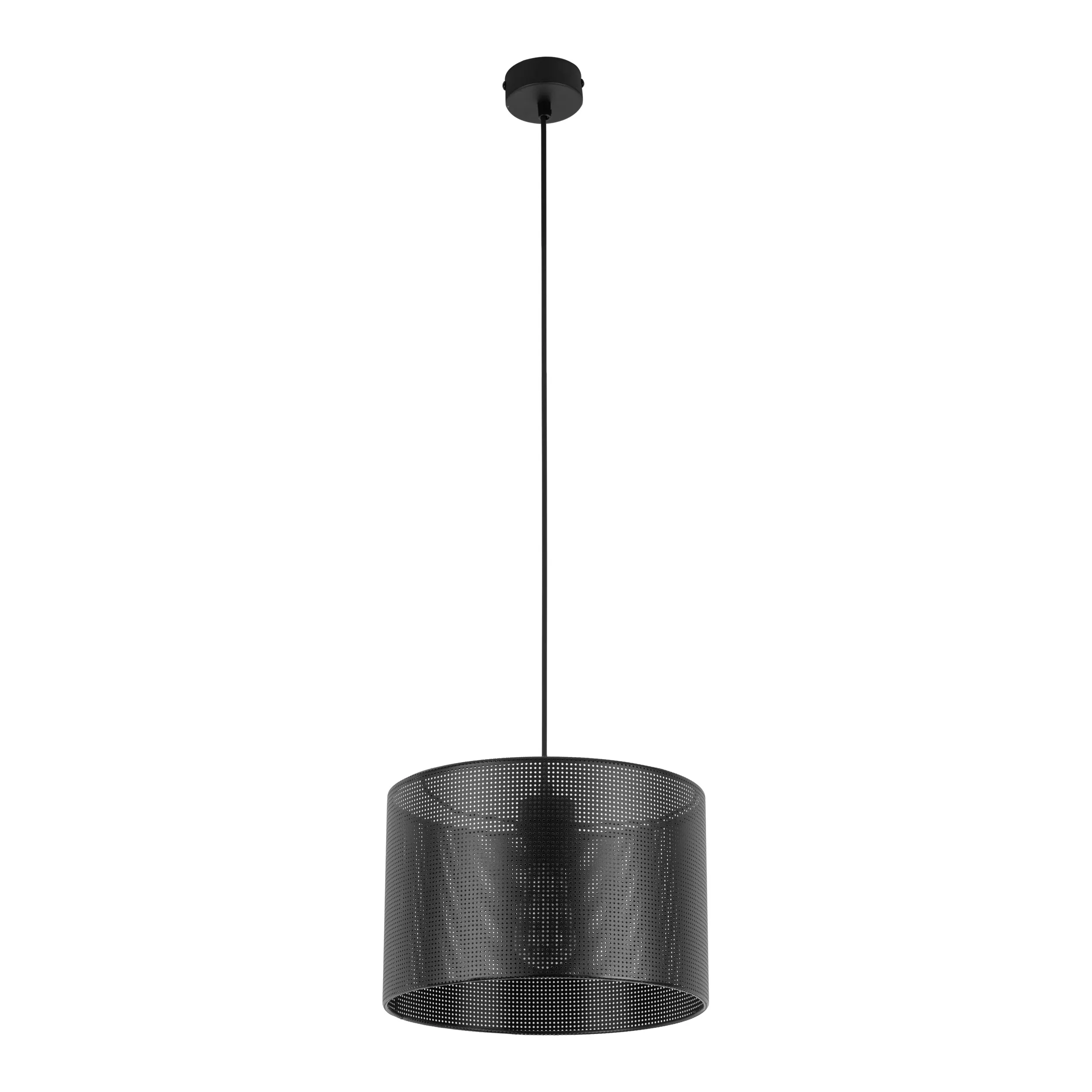 Lampa wisząca MORENO czarna z metalowym ażurowym okrągłym kloszem 160x30cm