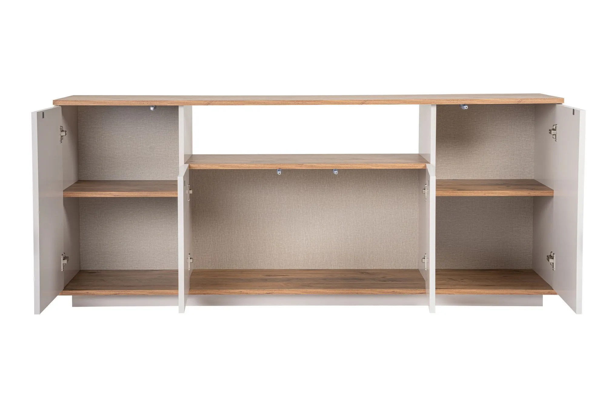 Komoda 4-drzwiowa z wnęką ARISTA 180 cm kaszmirowy sosna atlantycka - ASI_241NRD1402