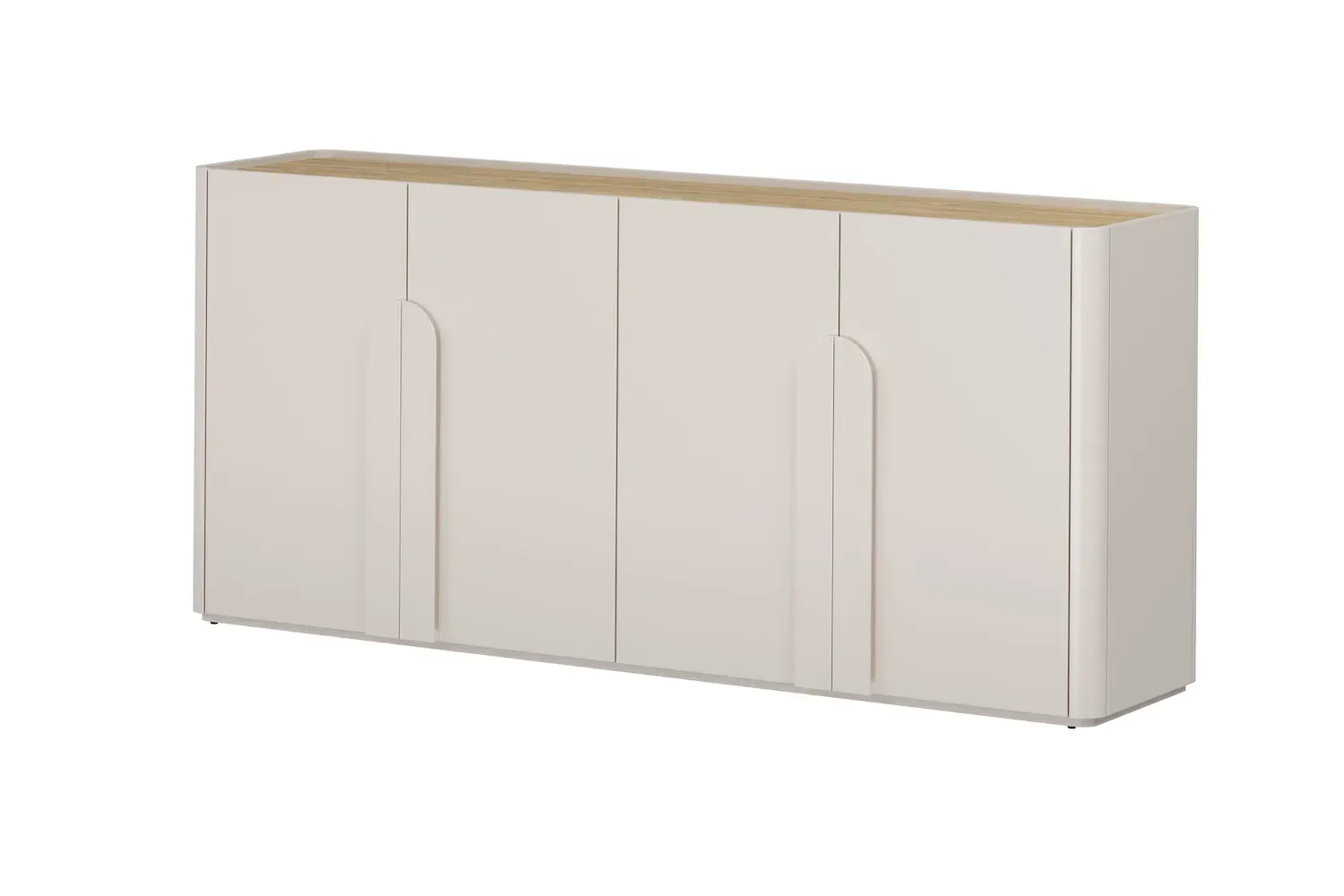 Komoda 4-drzwiowa AMILIO 200 - cashmere dąb olejowany uchwyty cashmere