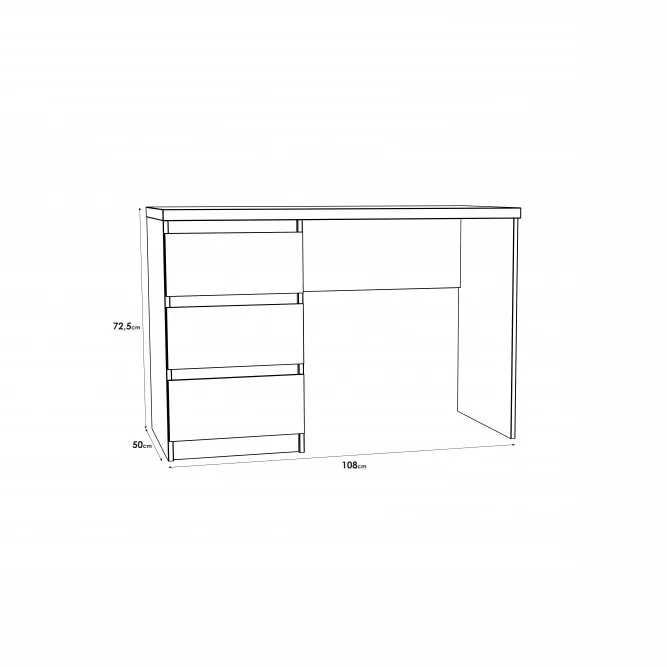 Biurko BIURKA Biały uni mat z 3 szufladami - MT974-Z12M