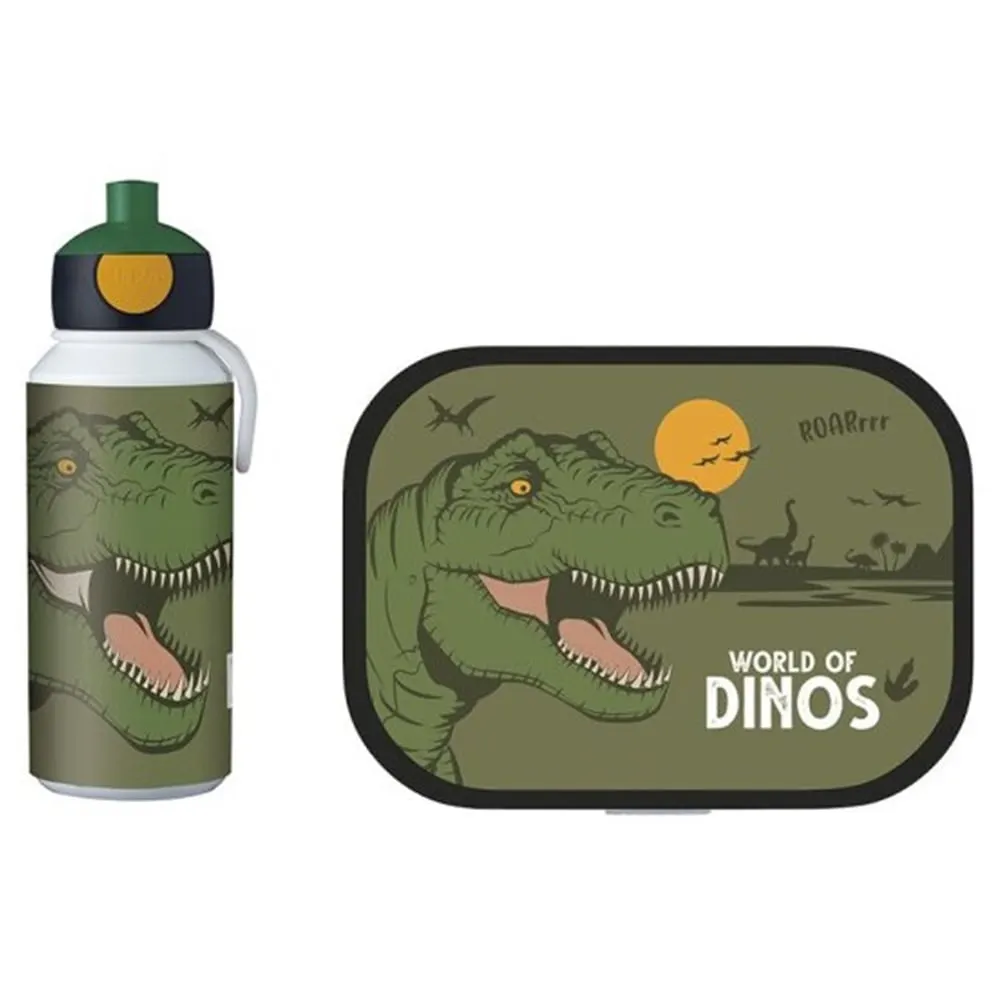 Zestaw lunchowy CAMPUS DINO pojemnik + bidon zielony Zestaw lunchowy CAMPUS DINO pojemnik + bidon zielony
