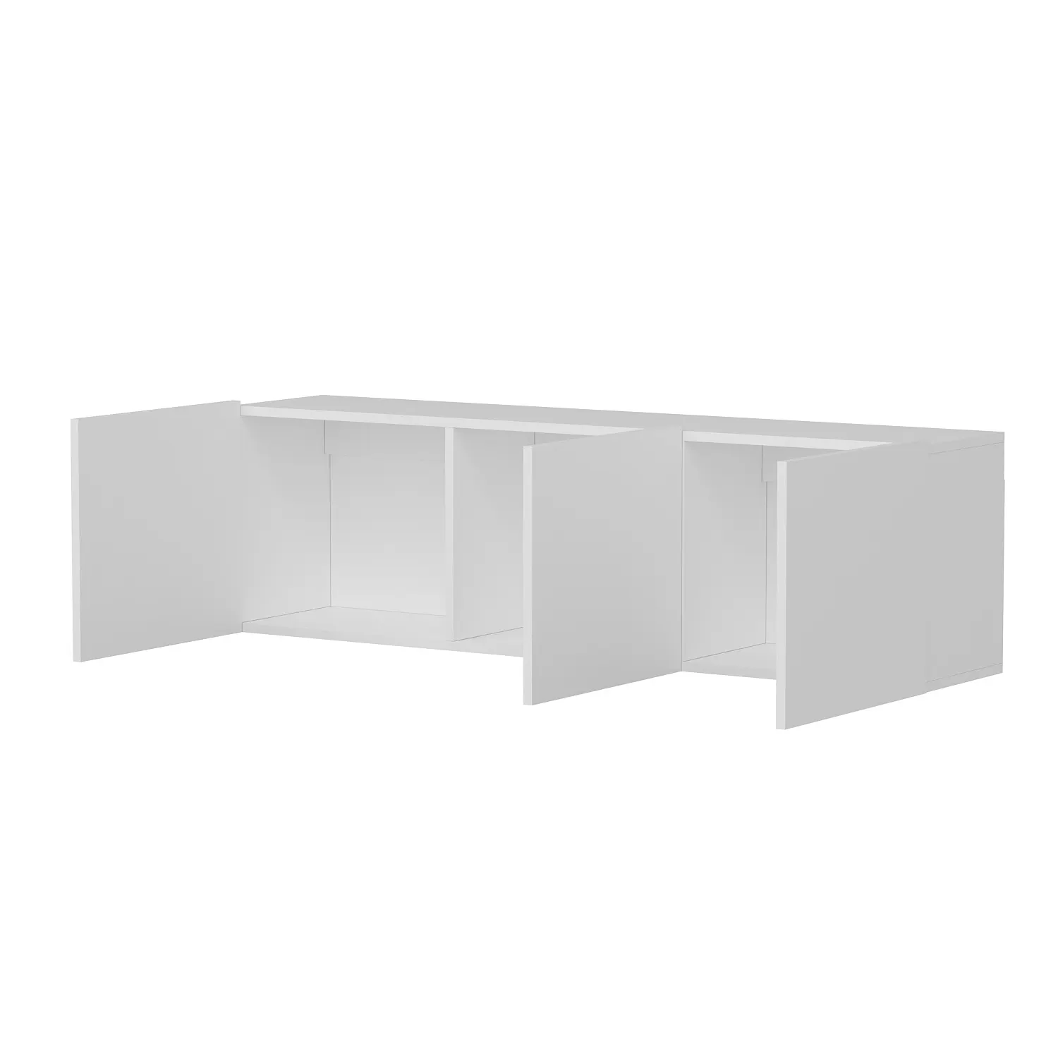 Szafka RTV wisząca 3-drzwiowa WHITE 150 cm biała