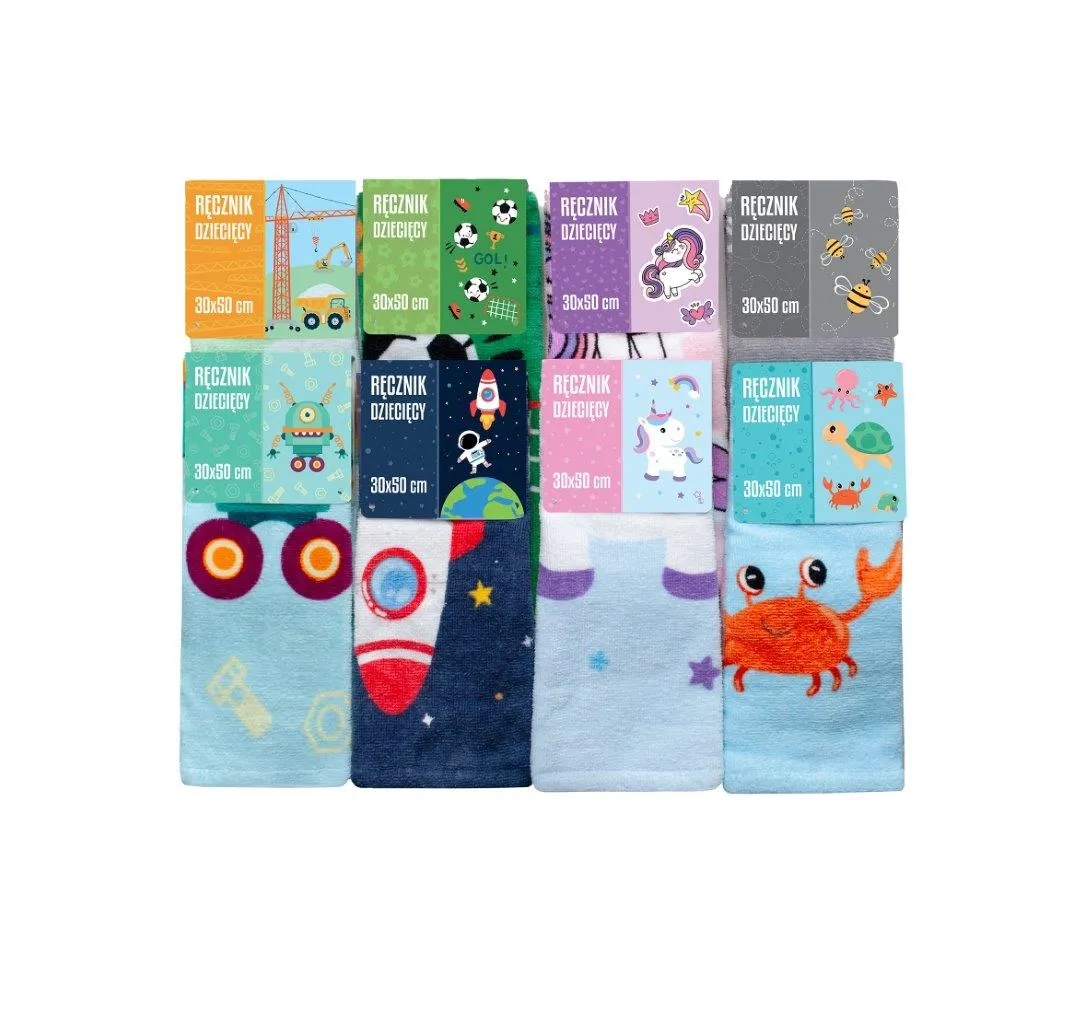 Ręcznik dla dziecka KIDS 006 30x50 druk zielony - FARO_31467