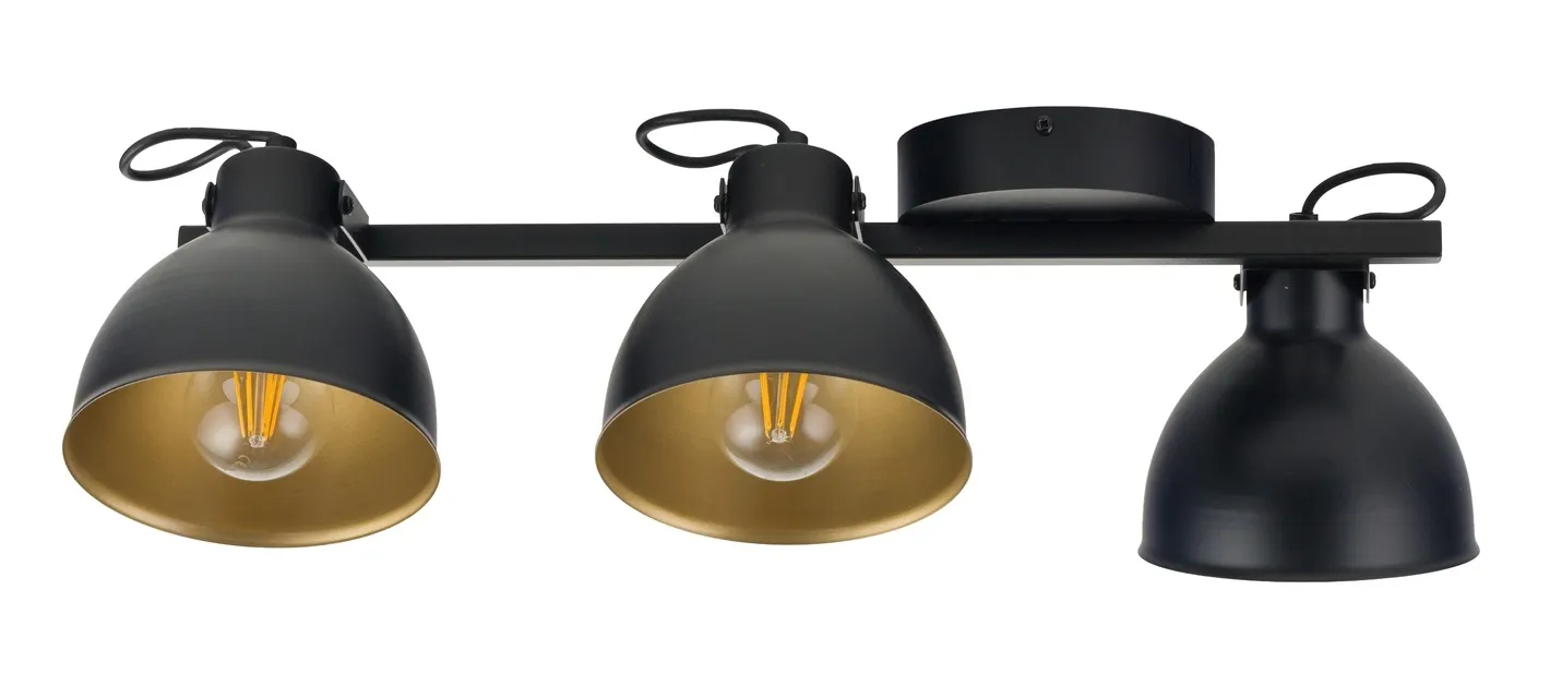 Lampa sufitowa/plafon MARS czarno-złoty