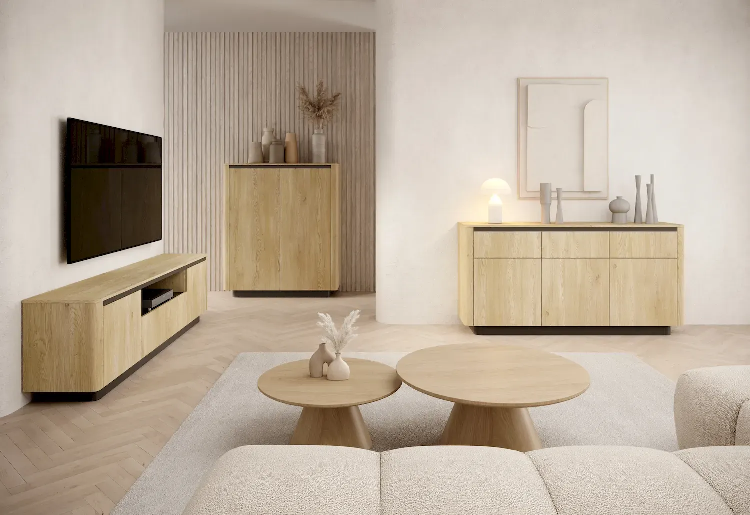 Komoda wysoka 2-drzwiowa TORRO dąb cremona czarny - LA_TORRO_KOMODA_WYSOKA_2D