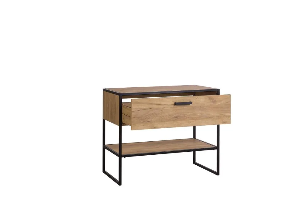 Szafka pod umywalkę BROOKLIN 90x75x50 dąb craft/czarny metalowy stelaż - BROOKLIN_827_UN_FSC