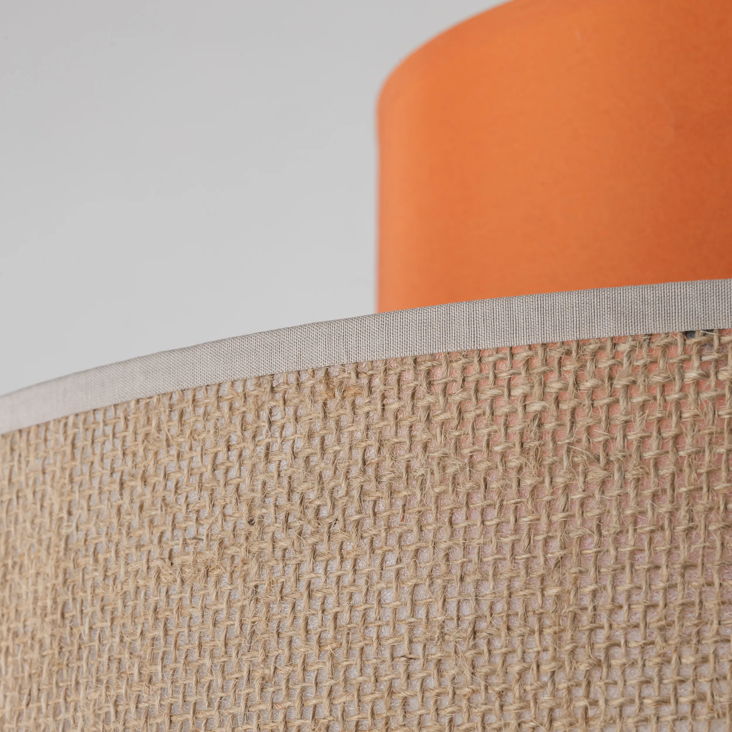 Lampa wisząca JUTA DUO czarna pomarańczowa z brązowym kloszem z tkaniny 170x38cm - TK_3227