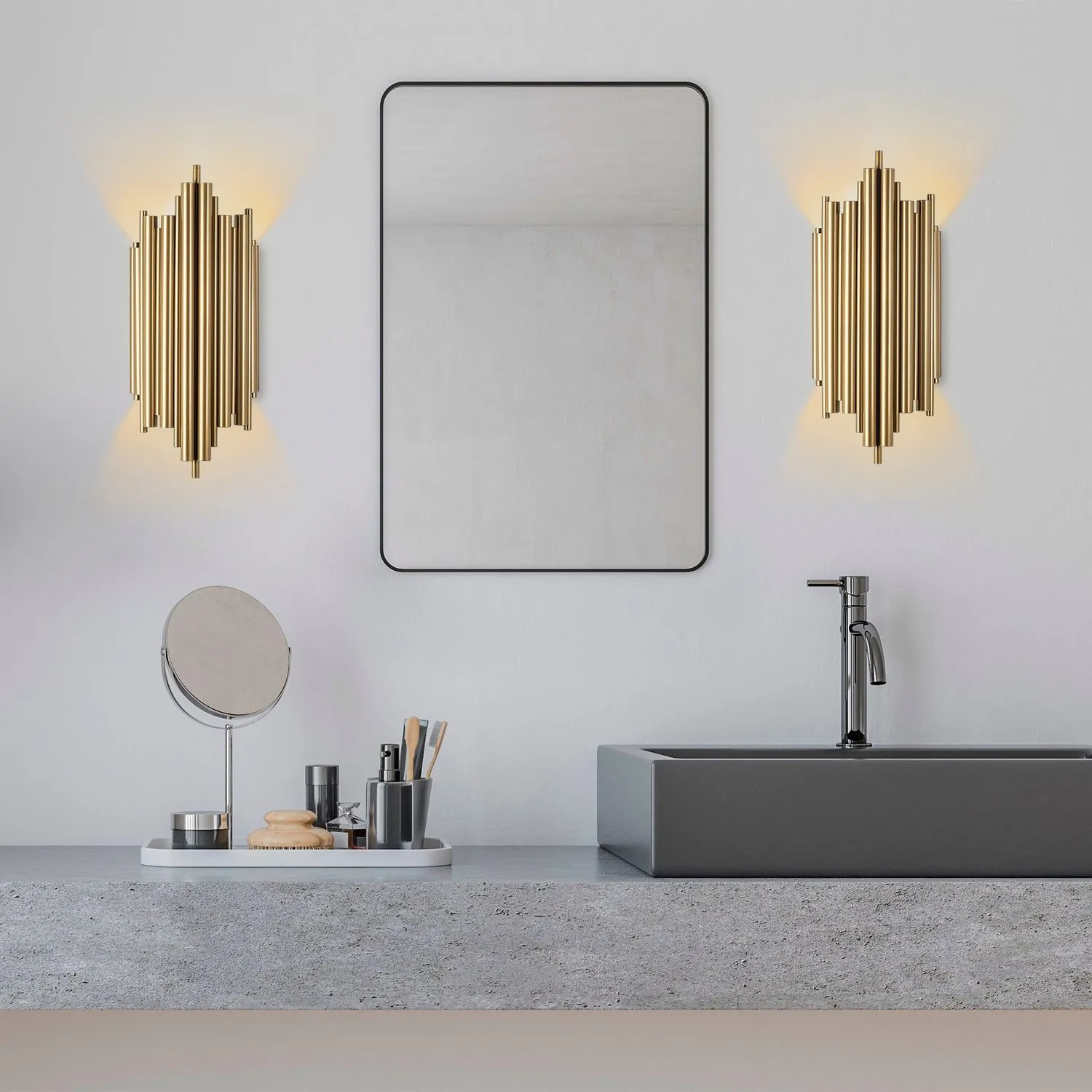 Lampa ścienna kinkiet REIS 22x50 cm złota - ASI_942FLG1876