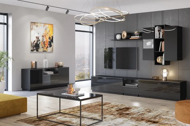 Komoda RTV HELIO 38 mała czarna 50x48cm - 24WWJW38