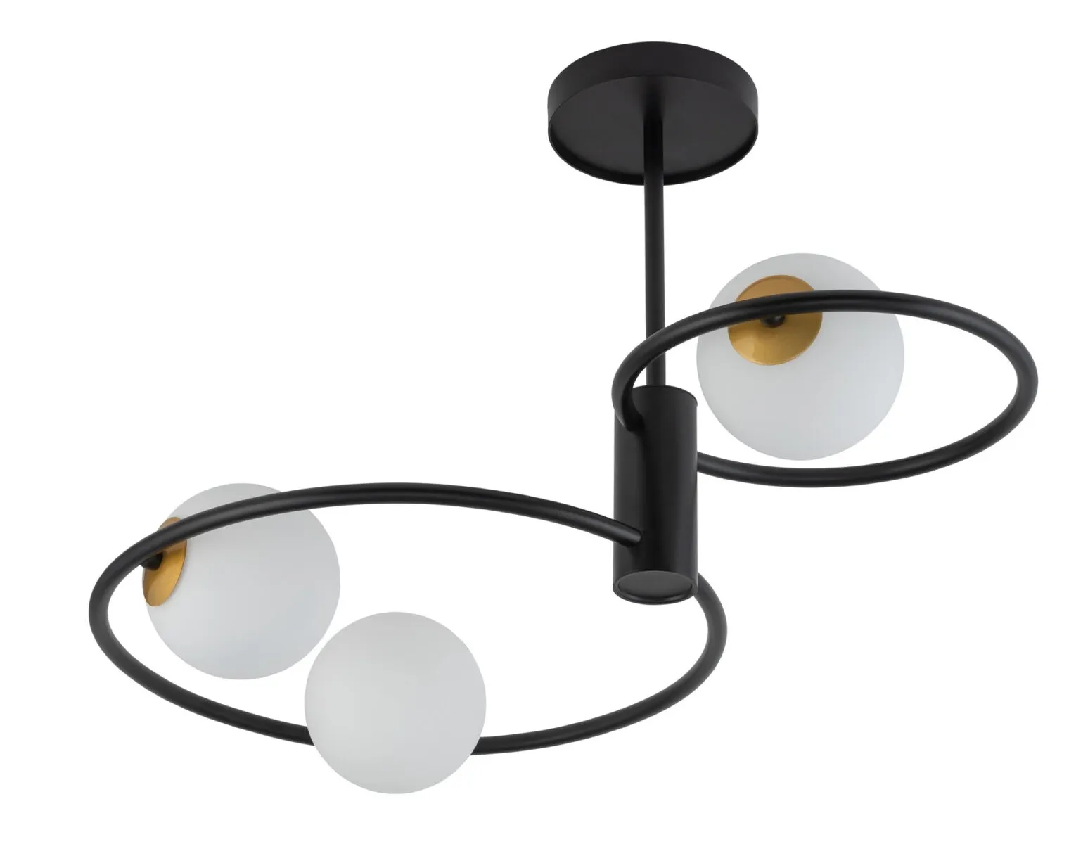 Lampa sufitowa/plafon AQUA 3 biało-czarna