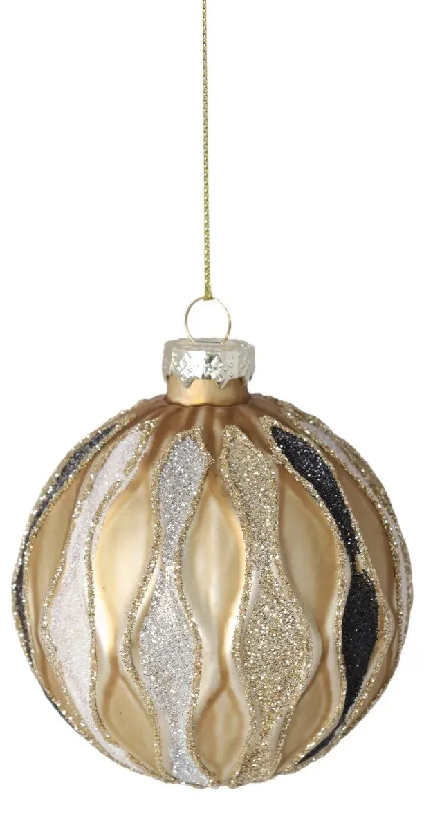 Bombka szklana 12 sztuk ZŁOTO-CZARNA DISPLAY 4083 Bombka szklana 12 sztuk ZŁOTO-CZARNA DISPLAY 4083