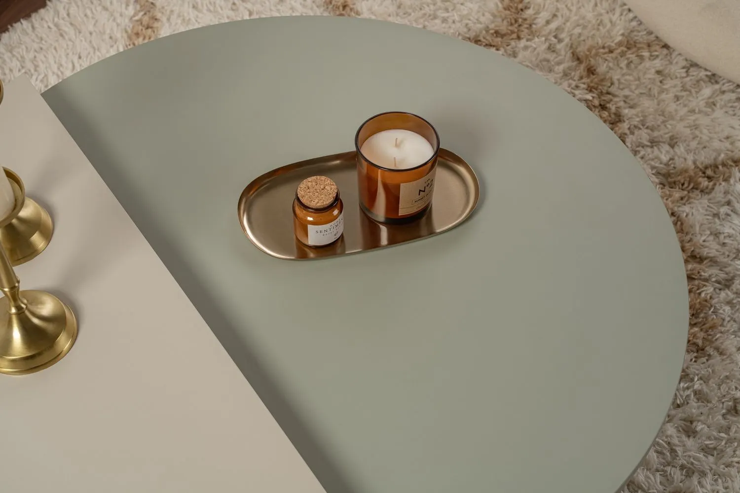 Stolik kawowy ORION 2-elementowy 90x90 piaskowy zielony - ASI_353NRD1118