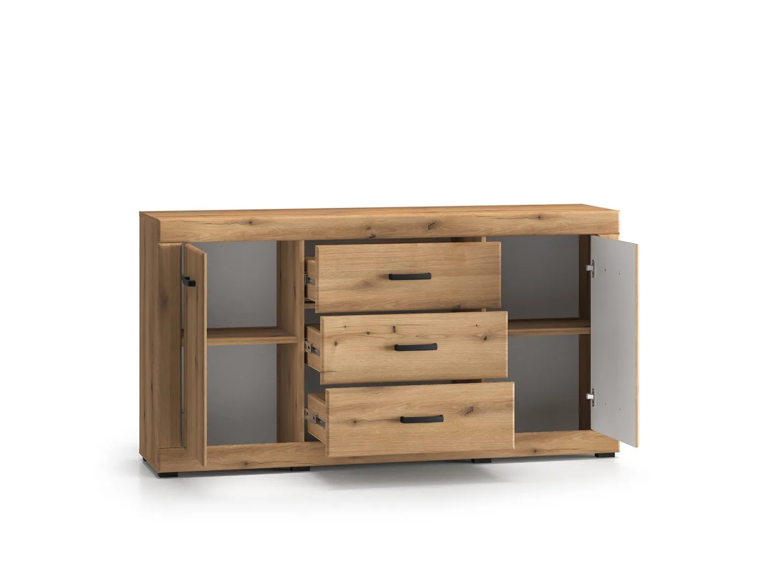 Komoda 2-drzwiowa z szufladami DORA 160x40x85 dąb evoke - 1DORA04-001