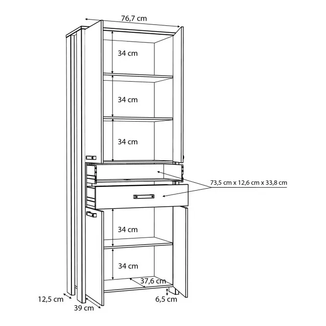 Bieliźniarka z 2 szufladami CLIF - old wood vintage, beton - CLFR726-C546