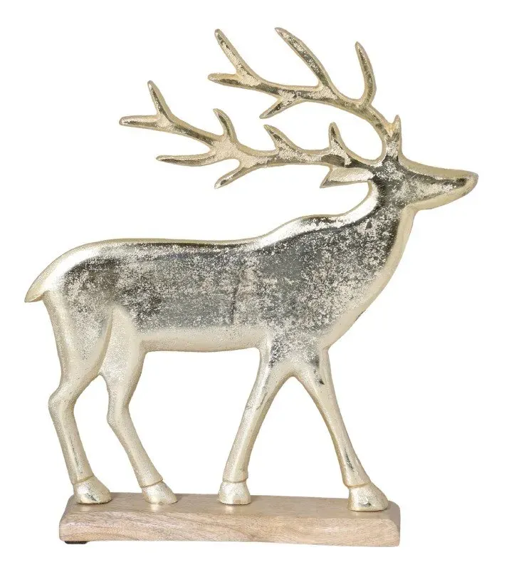 RENIFER metalowy DUŻY 31cm złoty
