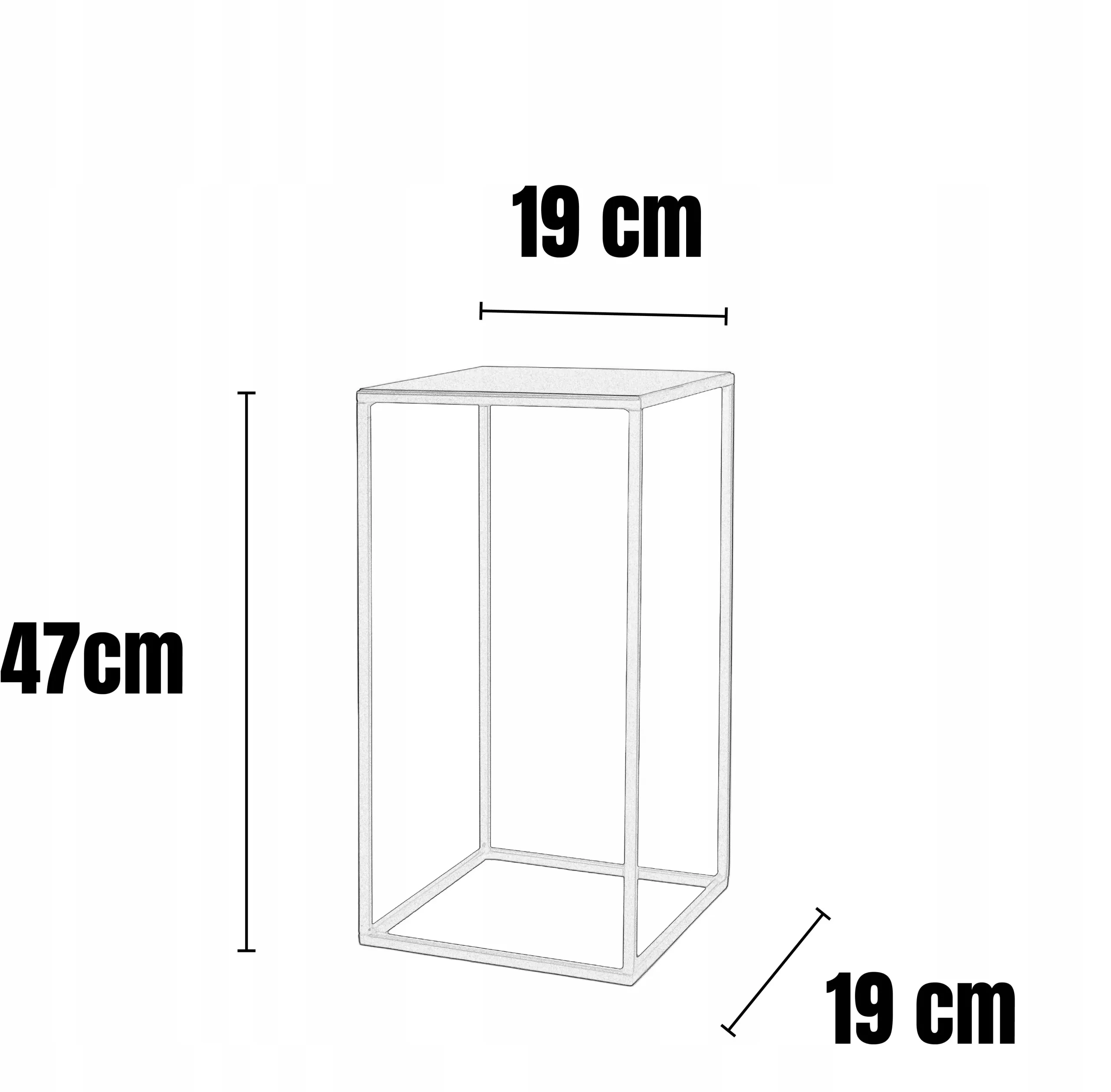 Kwietnik stojący metal drewno BREST S złoty - LD_TZ000160