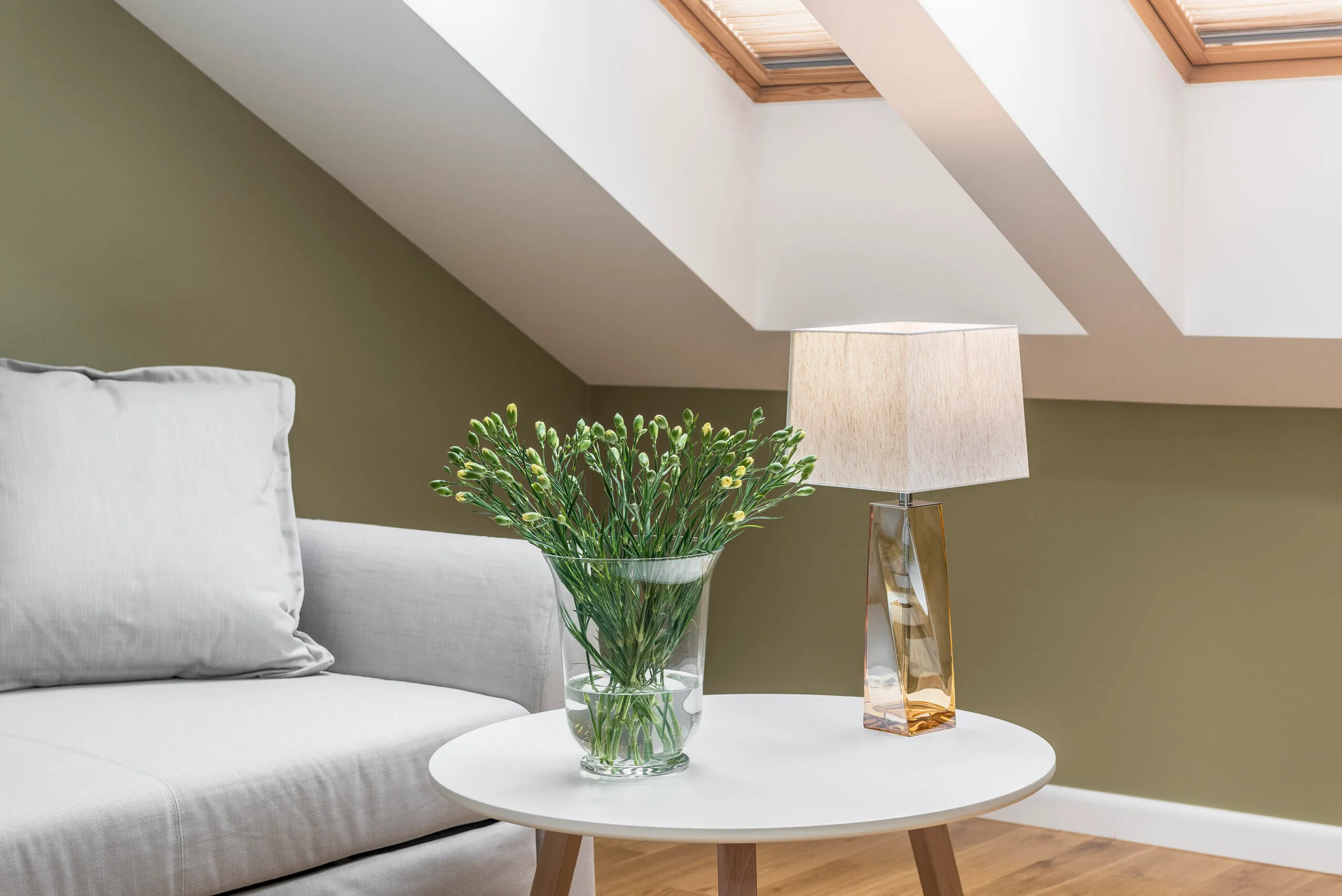 Lampa stołowa LILLE szklana transparentna miodowa chromowana srebrny prostokątny abażur 54x23cm - 3840