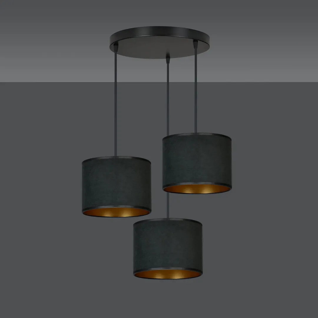 Lampa wisząca HILDE 3 PREM czarny — zdjęcie 3