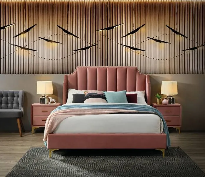 Szafka nocna MONAKO VELVET aksamitna antyczny róż Signal - MONAKOVSZRAZL