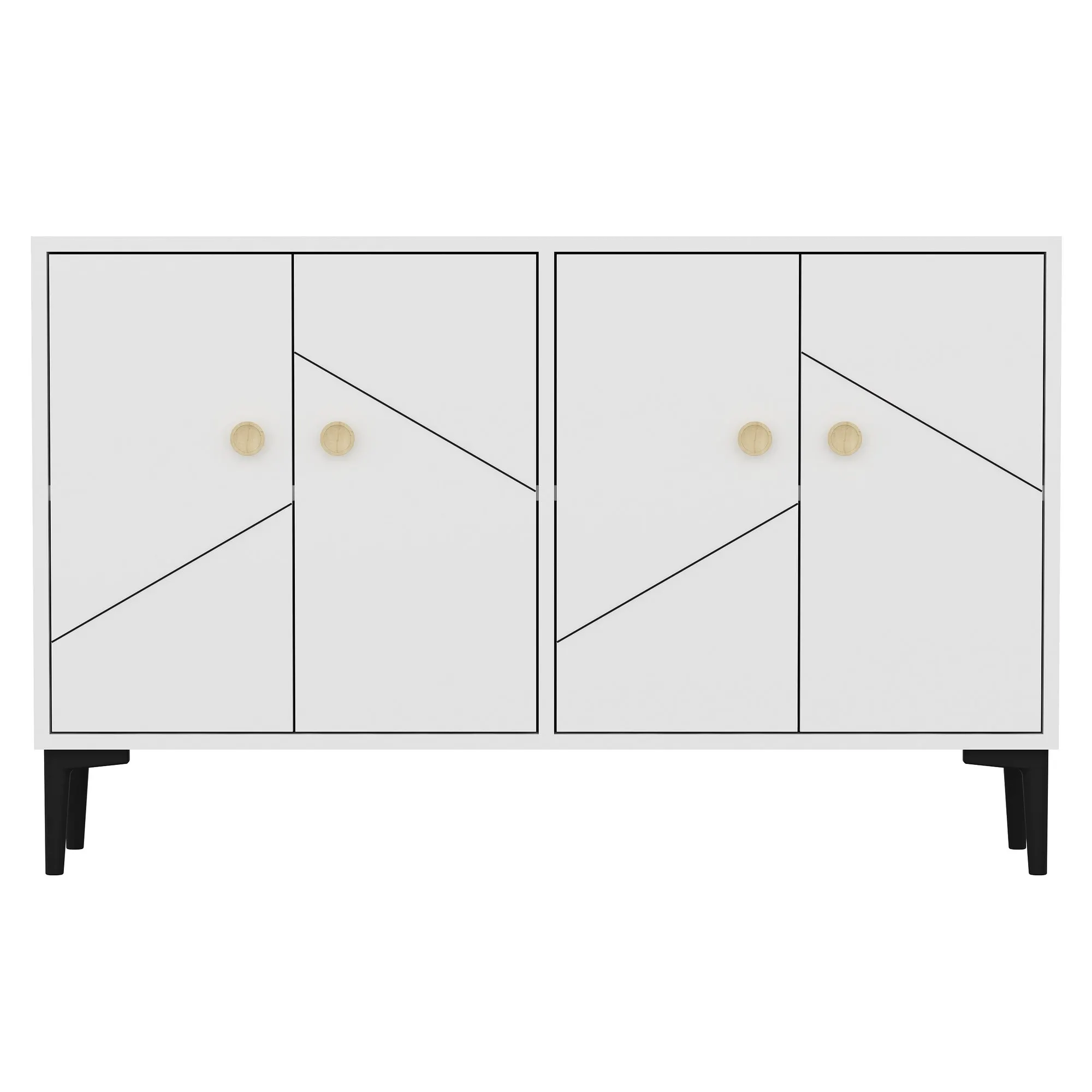 Szafka RTV 4-drzwiowa CRIA 120 cm biała Meble, Kredens, Szafka