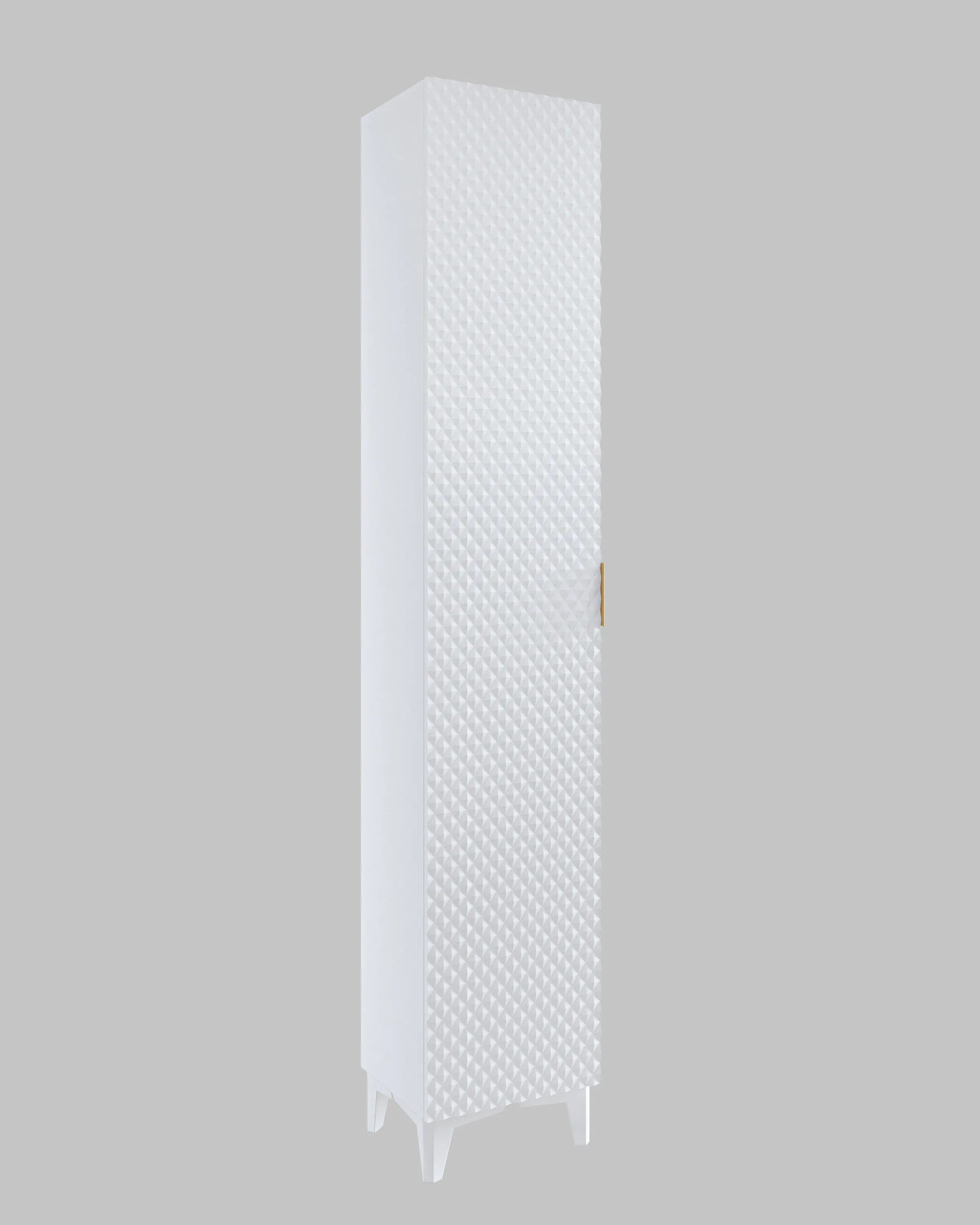 Słupek wysoki 1-drzwiowy LAURA wiszący 186 cm - biały - 3097NM17