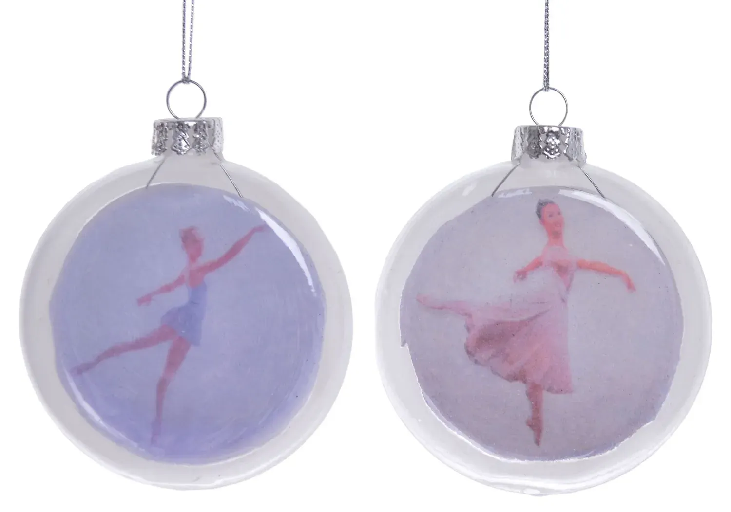 Komplet 2 bombek Z BALETNICĄ 2277 wielokolorowe Komplet 2 bombek Z BALETNICĄ 2277 wielokolorowe