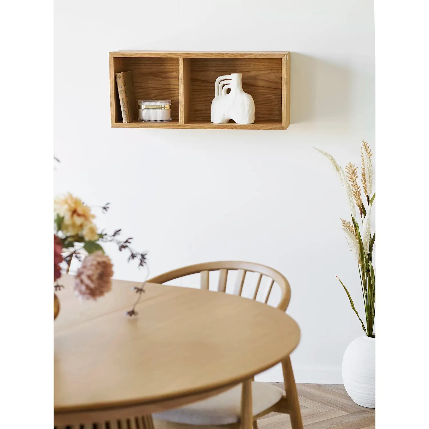 Półka ścienna drewniana OSHAWA naturalny 71x20x30 cm naturalny - 4293030