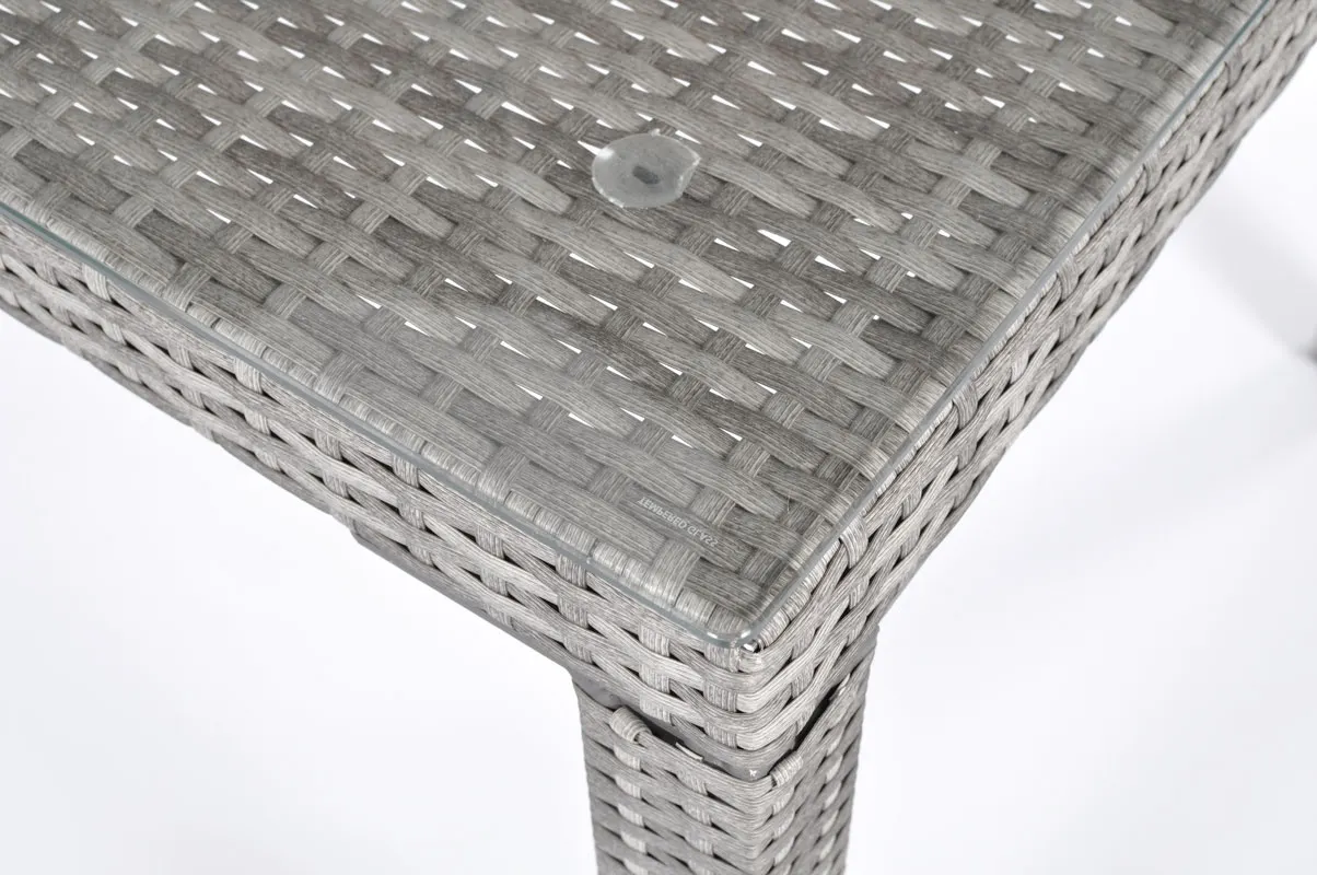 Stół ogrodowy z technorattanu MALAGA 180 - szary - FE5906948109384